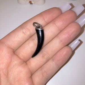 Onyx Italian Horn Pendant